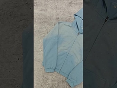 Sweat à capuche unisexe vierge vintage délavé à l'acide avec strass, streetwear personnalisé 2025, épais, zippé