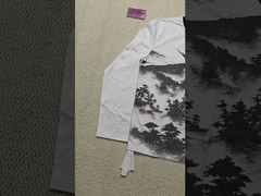 T-shirt à manches longues 100% coton épais surdimensionné à épaules tombantes et col ras du cou avec impression graphique personnalisée