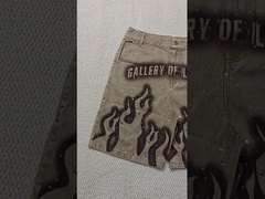 Nouveau short personnalisé 2025, Jorts, streetwear, taille haute, vintage, délavé à la pierre, strass, ample, surdimensionné