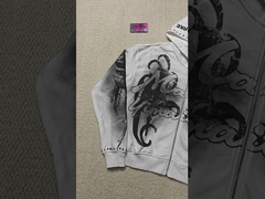 Broderie 3D personnalisée Impression DTG délavée Sale 500 Gsm Hoodies Vintage Coupe Boxy Strass French Terr