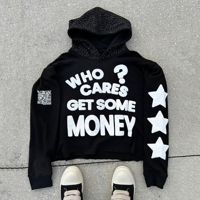 acheter T-shirt à capuche en strass noir 3D sur mesure pull 100% coton poids lourd boxy hommes surdimensionnés online manufacture