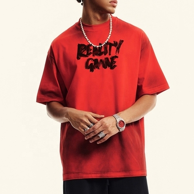 acheter T-shirt gris surdimensionné été Sorona Tissu rapide sec frais Vêtements de rue poids lourd online manufacture