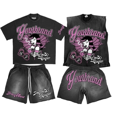 acheter Logo personnalisé T-shirts Sweat Shorts Top noir et Tank Top sans manches online manufacture