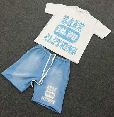 acheter Adultes 2 pièces T-shirt et shorts personnalisé 100% coton survêtement d'été Sweatsuit online manufacture