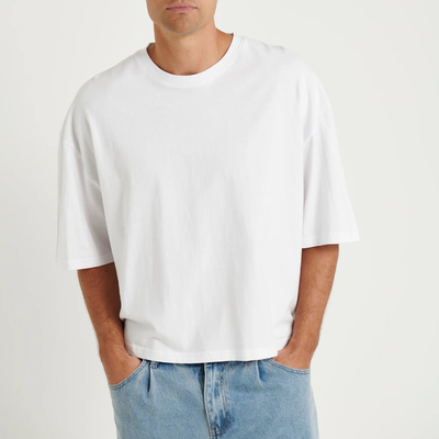 acheter T-shirt noir découpé en carton T-shirt graphique pour hommes T-shirt coton poids lourd T-shirt à manches courtes online manufacture