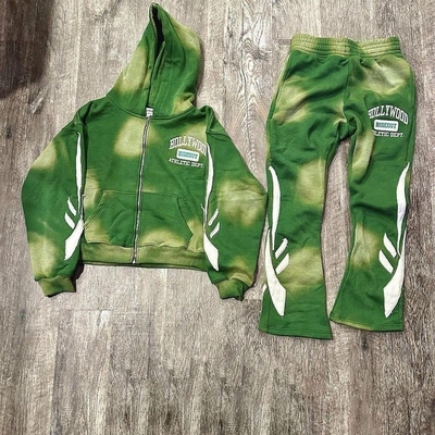 acheter Embroiderie de patch en détresse Sweatpants et capuchons élargis Ensemble de 400 grammes Poids du tissu online manufacture