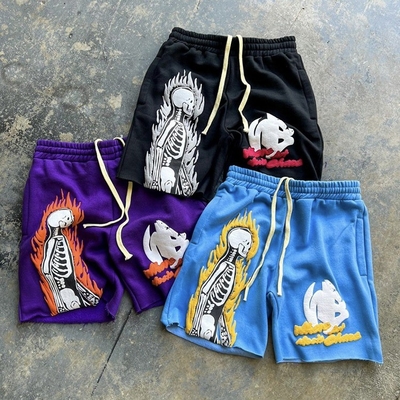 acheter Méthode de tissage tricotée Vintage lavage à l'acide Shorts à imprimé en pouf pâle pour hommes en bas de taille online manufacture