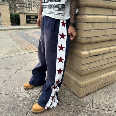 acheter Vêtements de rue pour hommes sur mesure Sweatpants antistatiques en style élargi à bande latérale online manufacture