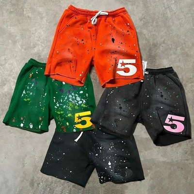 acheter Lavé français Terry Raw Hem Cut Edge Hip Hop Vintage Acide Troublé Sweat Shorts pour hommes online manufacture