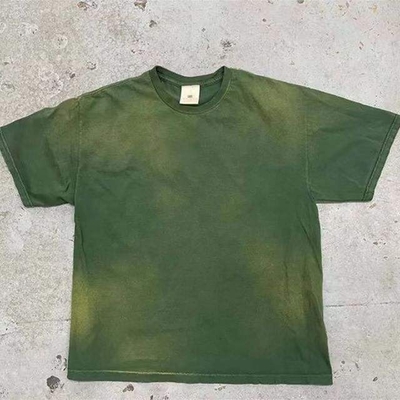 acheter Logo personnalisé poids lourd style hip hop 300 grammes Acide Lavé T-shirt de détresse surdimensionné online manufacture