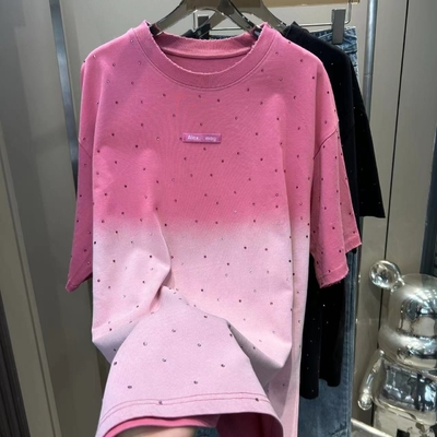 acheter 250gm T-shirts en strass pour homme T-shirt en coton unisexe T-shirt avec lavage vintage online manufacture
