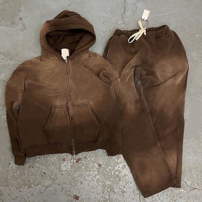 acheter Des pantalons de sport et des sweat-shirts en coton pour hommes avec fermeture à glissière pour courir online manufacture