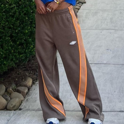 acheter Vêtements de rue personnalisés Casual Baggy Pantalon à large jambe à rayures pour hommes Sweatpants légers online manufacture