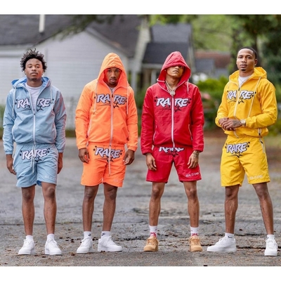 acheter Ensembles de survêtements masculins réfléchissants d'été avec imprimé de logo personnalisé Hoodie et shorts online manufacture
