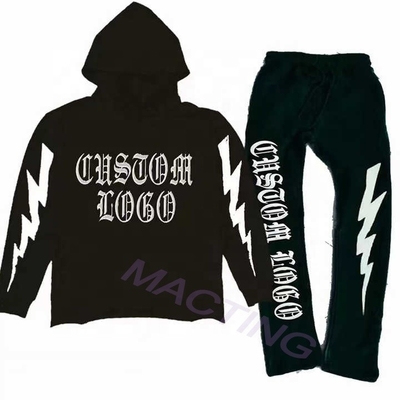 acheter Coupe en coton pour homme français Terry cropped crus Coupe de chemise coupe de couture à l'acide Lavé Sweatpants élargis Hoodie ensemble online manufacture