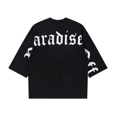 acheter T-shirt personnalisé surdimensionné trois quarts boxy ajusté épaule avec impression de lettres gothiques online manufacture