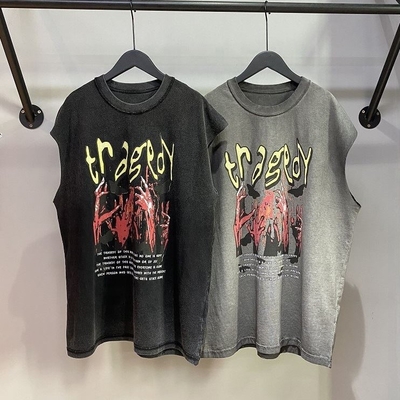 acheter Vêtements de lavage à l'acide pour hommes personnalisés Vintage Tank Tops avec design surdimensionné et logo d'impression DTG online manufacture