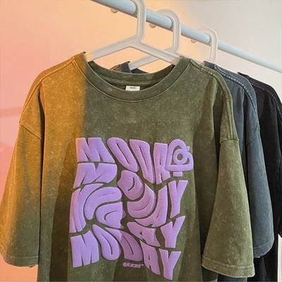 acheter Boxy Fit Vintage Acid Wash Troublé T-Shirt sur épaule S-5XL ou sur mesure online manufacture