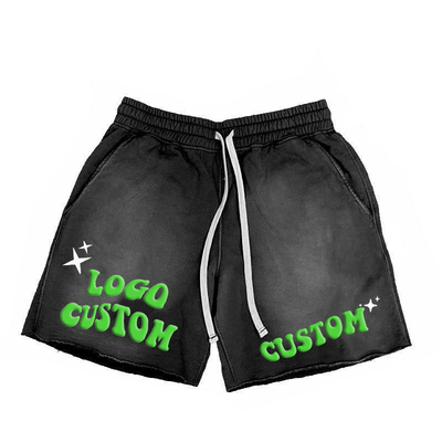 acheter Impression sur écran personnalisée Mens Sweat Shorts en acide Vêtements de rue lavés Hip Hop style online manufacture