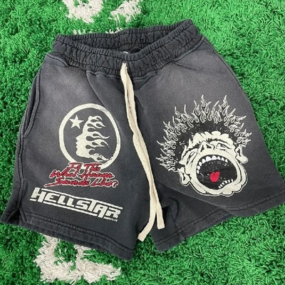 acheter Vintage Soleil décoloré lavage à l' acide sur mesure Shorts de sweat français Terry avec fermeture à corde online manufacture