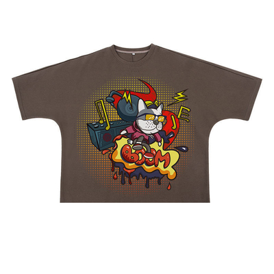 acheter T-shirt en coton pour hommes de grande taille en 300 gsm coton sans couture à manches courtes online manufacture