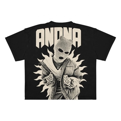 acheter T-shirts noirs lavés personnalisés 250 grammes coton poids lourd surdimensionné T-shirts graphiques lavés à l'acide online manufacture