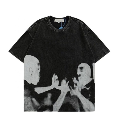 acheter 200gm 300gm 400gm T-shirt à l'acide pour hommes imprimé numériquement Vintage Lavé sur mesure online manufacture