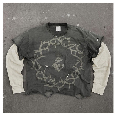 acheter T-shirts à manches longues pour hommes à lache en tricot online manufacture