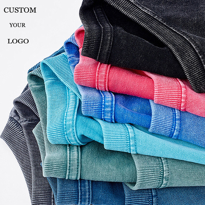 acheter T-shirt de lavage à l'acide pour hommes en coton 100% coloré pour les vêtements de rue et le hip-hop online manufacture