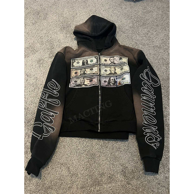acheter 600 Gsm sur mesure Poids lourd Français Terry Vintage Acide Laveur en détresse Soleil décoloré Hoodie online manufacture