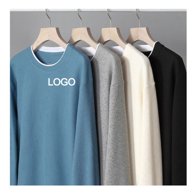 acheter 6xl 5xl 3xl sweat-shirt à col surdimensionné Casual Style Waffle Homme Tricoté T-shirt en laine thermique online manufacture