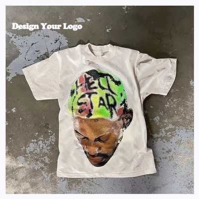 acheter T-shirt personnalisé pour hommes lavage à l'acide imprimé sur écran boxy poids lourd 100% coton 180-400gm online manufacture