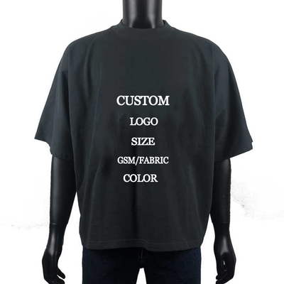 acheter Détection d'aiguille personnalisée Poids lourd 250 gsm coton T-shirt à faux cou pour homme surdimensionné online manufacture