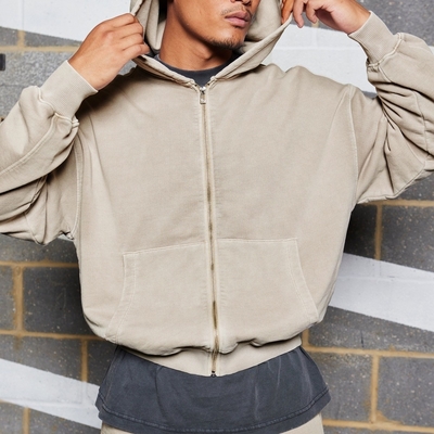 acheter Détection d'aiguille Vêtements de rue personnalisés Hoodie coupé pour hommes en coton lourd online manufacture