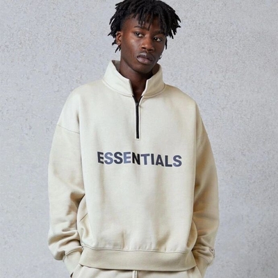 acheter Cadeaux sur mesure Femmes Hommes Fermeture à glissière Sweatshirt à manches longues Jersey Tissu Essentiels Half Zip Sweatshirt online manufacture