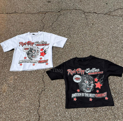 acheter 1000 coton sur mesure col rond T-shirt graphique hip hop Y2k 3d imprimé lavage à l'acide surdimensionné poids lourd T-shirt boxy coupé Hommes online manufacture