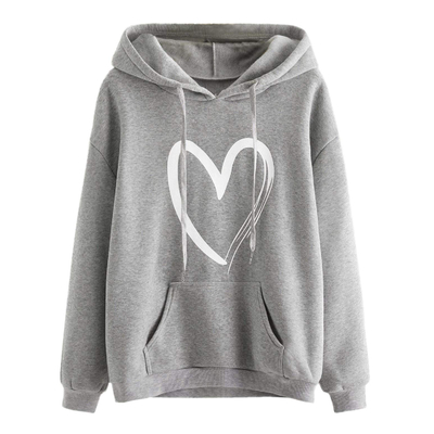 acheter T-shirt à capuche brodé sur mesure Tendance de la mode automne T-shirt de cœur décontracté pour femme T-shirt à manches longues online manufacture