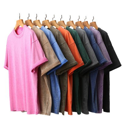 acheter Laver T-shirts blancs vintage en détresse T-shirt de lavage à l'acide pour hommes Femmes online manufacture