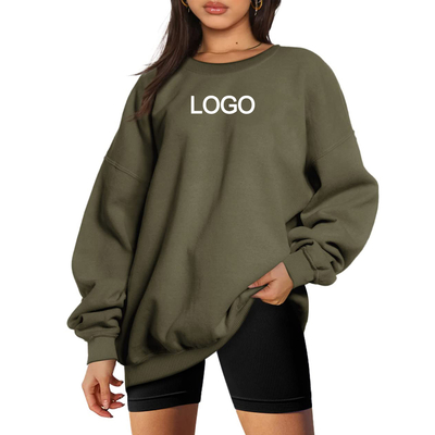 acheter Style Casual Solid Femmes surdimensionné sweat-shirt en polyester de coton léger online manufacture