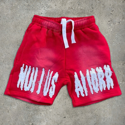 acheter Les shorts rouges à lavage à l' acide sont un ensemble de shorts de détresse. online manufacture