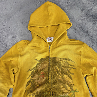 acheter Waffle sur mesure pour hommes tricoté avec fermeture à glissière Hoodie poids lourd surdimensionné en difficulté Vintage Acide Wash online manufacture