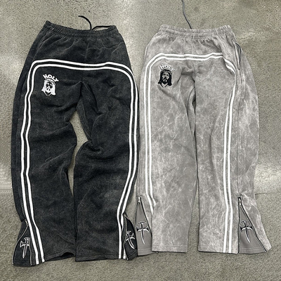 acheter Pantalons de sport élargis pour hommes en tissu français avec fermeture à glissière latérale personnalisés par les fabricants online manufacture