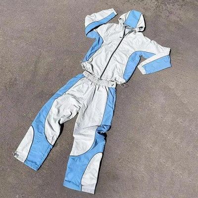 acheter Maillot de sport brodé sur mesure Fermeture à glissière Jacket coureur ensemble de couleur Bloc de nylon pantalon de sueur Windbreaker Tracksuit pour hommes online manufacture