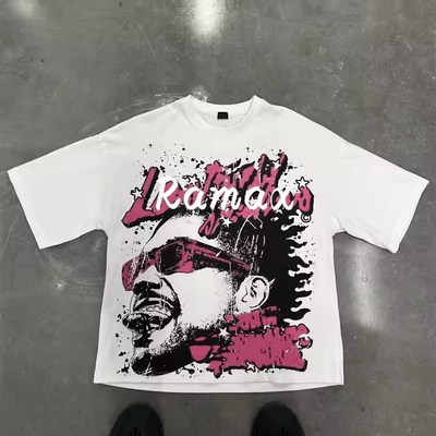 acheter 200GSM sur mesure 100% coton Vintage Streetwear T-shirt découpé en boîte T-shirt surdimensionné T-shirt à écran T-shirt graphique online manufacture