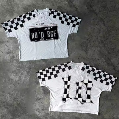 acheter Produit de T-shirts T-shirts à la plaque sur mesure Vintage double couche 100% coton surdimensionné Boxy High Quality Streetwear T-shirts pour hommes coupés online manufacture