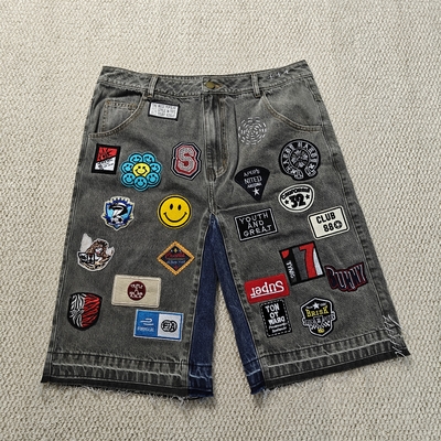 acheter Des patchs de broderie personnalisés, du logo, des jupes à sac, des jupes de rue, des chemises de haute qualité, des shorts en denim pour hommes. online manufacture