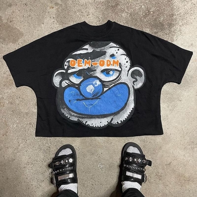 T-shirt sur mesure 100-400 gsm 100% coton épaule vintage coupé T-shirt boxy homme