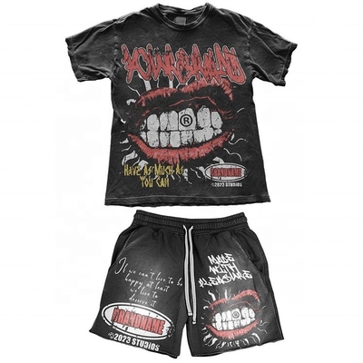 Type de modèle de lettre Logo imprimé sur mesure T-shirt et shorts pour hommes