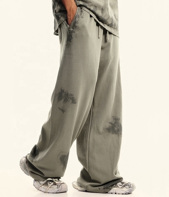 Vêtements de rue personnalisés Pantalon de course français Terry Pantalon peint à la main Vintage surdimensionné