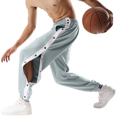 Boutons de côté pour hommes à rayures de basket-ball polyester